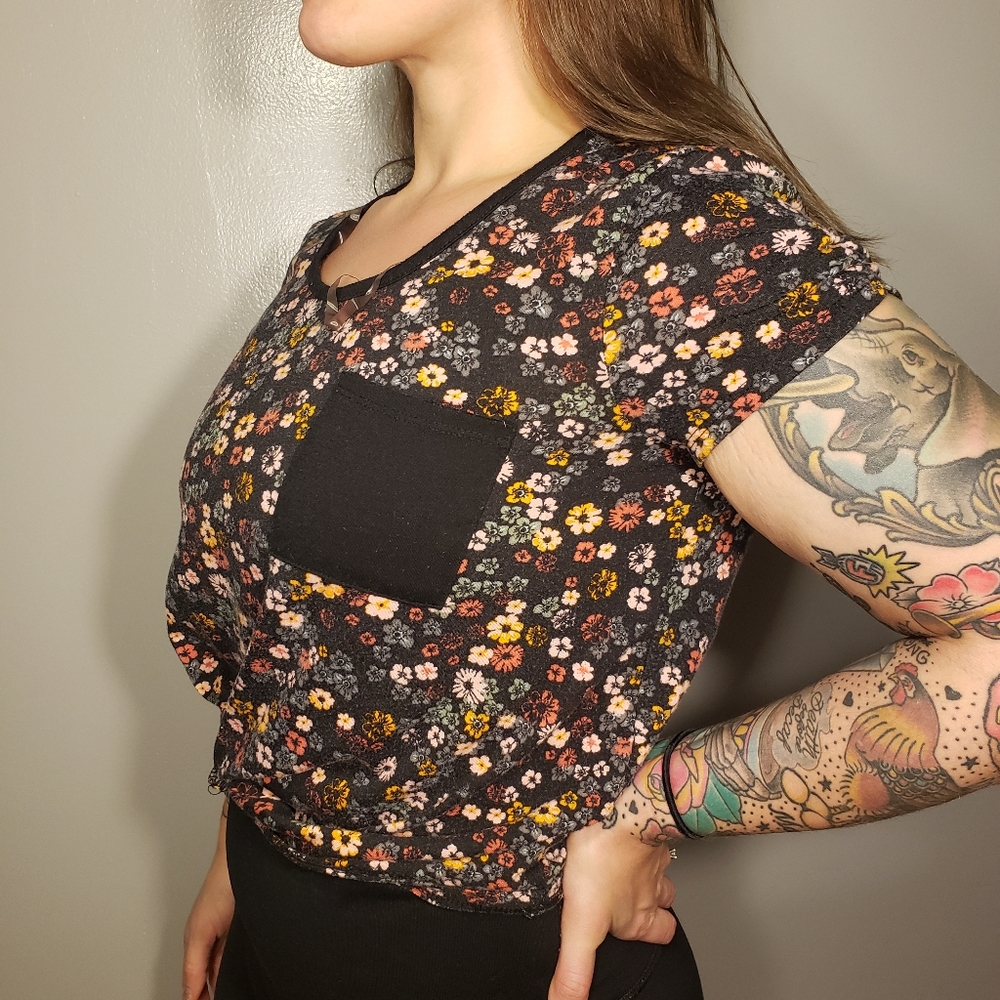 Black floral women's top